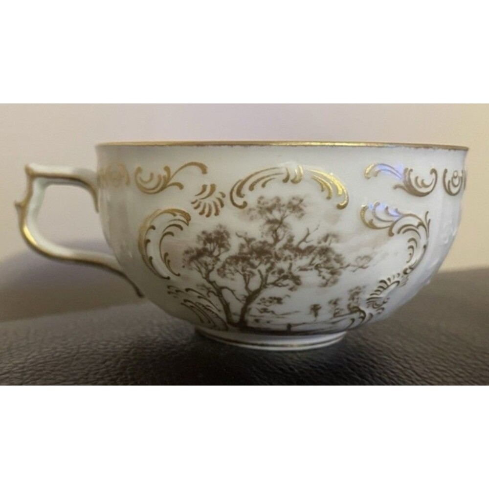 Rosenthal Germany Sanssouci Scenic Landscape Teacup Gold Gilt Porcelain Antique